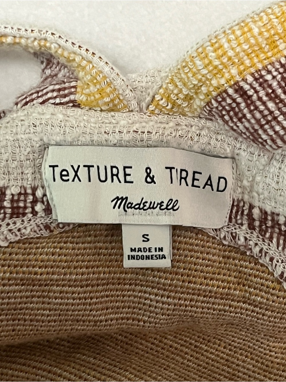 Madewell Texture & Thread 100% Cotton Stripe Tie Front Top Boho Festival Small - Picture 3 of 6